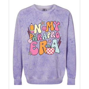 In My Parapro Era Cool Para Club Paraprofessional Teacher Colorblast Crewneck Sweatshirt