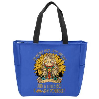 I'm Mostly Peace Love And Light And Little Go F Yourself Gift Zip Tote Bag