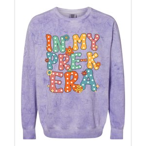 In My Prek Preschool Era Groovy Back To School Teacher Colorblast Crewneck Sweatshirt