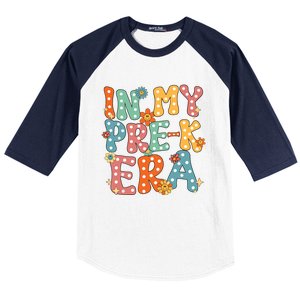 In My Prek Preschool Era Groovy Back To School Teacher Baseball Sleeve Shirt