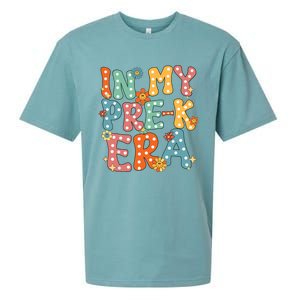 In My Prek Preschool Era Groovy Back To School Teacher Sueded Cloud Jersey T-Shirt