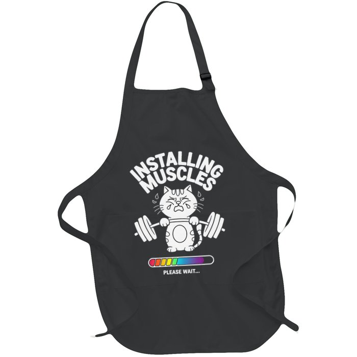 Installing Muscles Please Wait Cat Workout Gym Fitness Apron