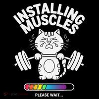 Installing Muscles Please Wait Cat Workout Gym Fitness Tall T-Shirt