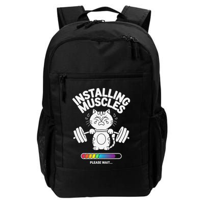 Installing Muscles Please Wait Cat Workout Gym Fitness Backpack