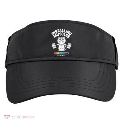 Installing Muscles Please Wait Cat Workout Gym Fitness Adult Drive Performance Visor