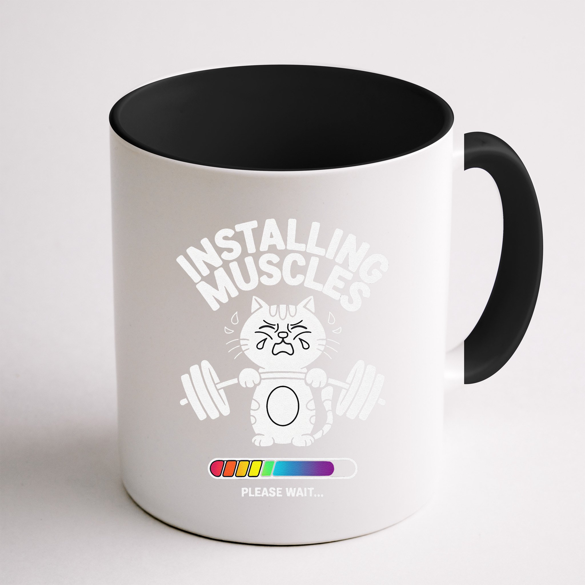 Installing Muscles Please Wait Cat Workout Gym Fitness Mug