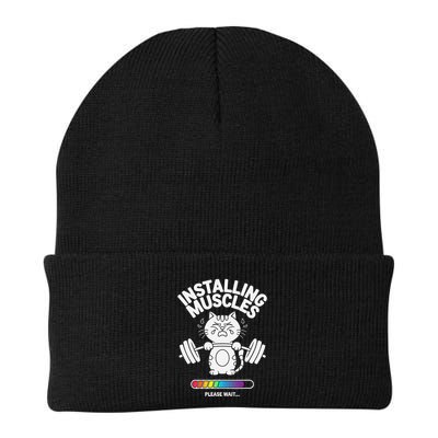 Installing Muscles Please Wait Cat Workout Gym Fitness Beanie