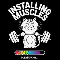 Installing Muscles Please Wait Cat Workout Gym Fitness 16 in Basic Backpack