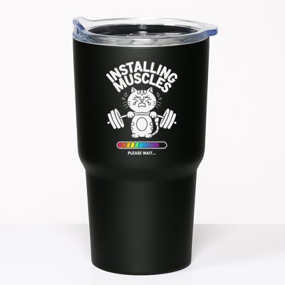 Installing Muscles Please Wait Cat Workout Gym Fitness Tumbler