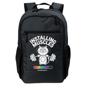 Installing Muscles Please Wait Cat Workout Gym Fitness Daily Commute Backpack