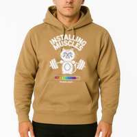 Installing Muscles Please Wait Cat Workout Gym Fitness Hoodie
