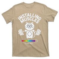 Installing Muscles Please Wait Cat Workout Gym Fitness T-Shirt