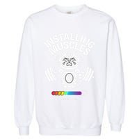 Installing Muscles Please Wait Cat Workout Gym Fitness Garment-Dyed Sweatshirt