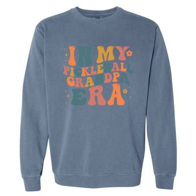 In My Pickleball Grandpa Era Funny Groovy S Gift Garment-Dyed Sweatshirt