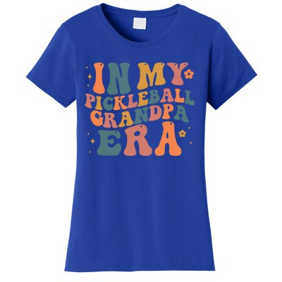 In My Pickleball Grandpa Era Funny Groovy S Gift Women's T-Shirt