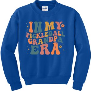 In My Pickleball Grandpa Era Funny Groovy S Gift Kids Sweatshirt