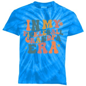 In My Pickleball Grandpa Era Funny Groovy S Gift Kids Tie-Dye T-Shirt