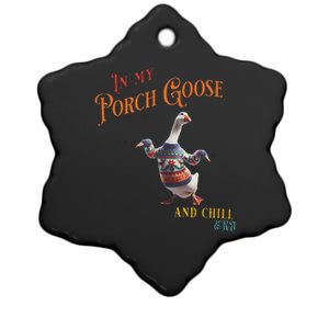 In My Porch Goose And Chill Era Ceramic Star Ornament