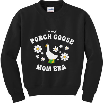 In My Porch Goose Mom Era Silly Goose Design Kids Sweatshirt
