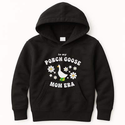 In My Porch Goose Mom Era Silly Goose Design Kids Hoodie