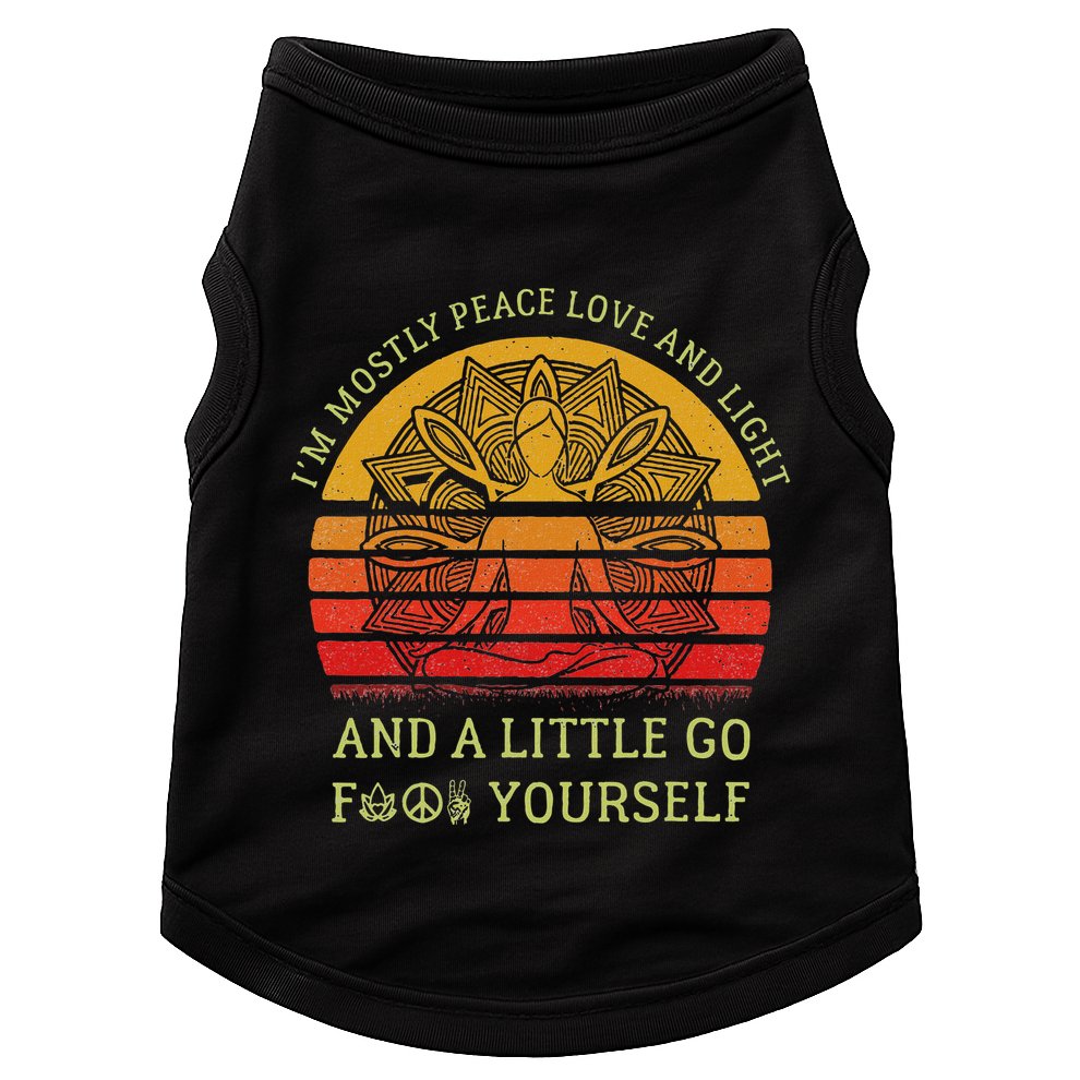 IM Mostly Peace Love And Light And A Little Go Yoga Vintage Doggie Tank