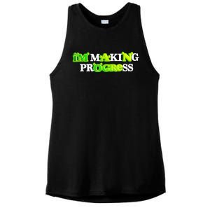 I’M Making Progress Funny Ladies PosiCharge Tri-Blend Wicking Tank