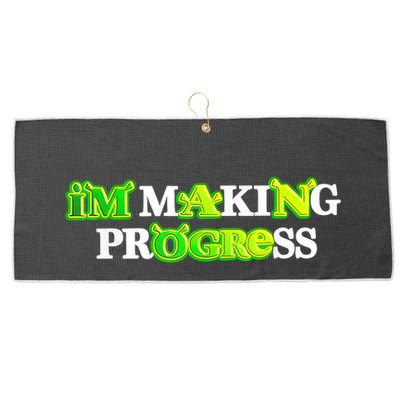 I’M Making Progress Funny Large Microfiber Waffle Golf Towel