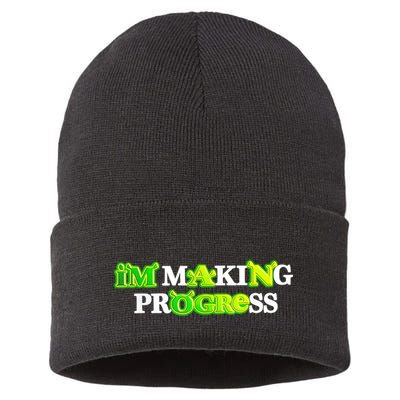 I’M Making Progress Funny Sustainable Knit Beanie