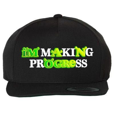 I’M Making Progress Funny Wool Snapback Cap