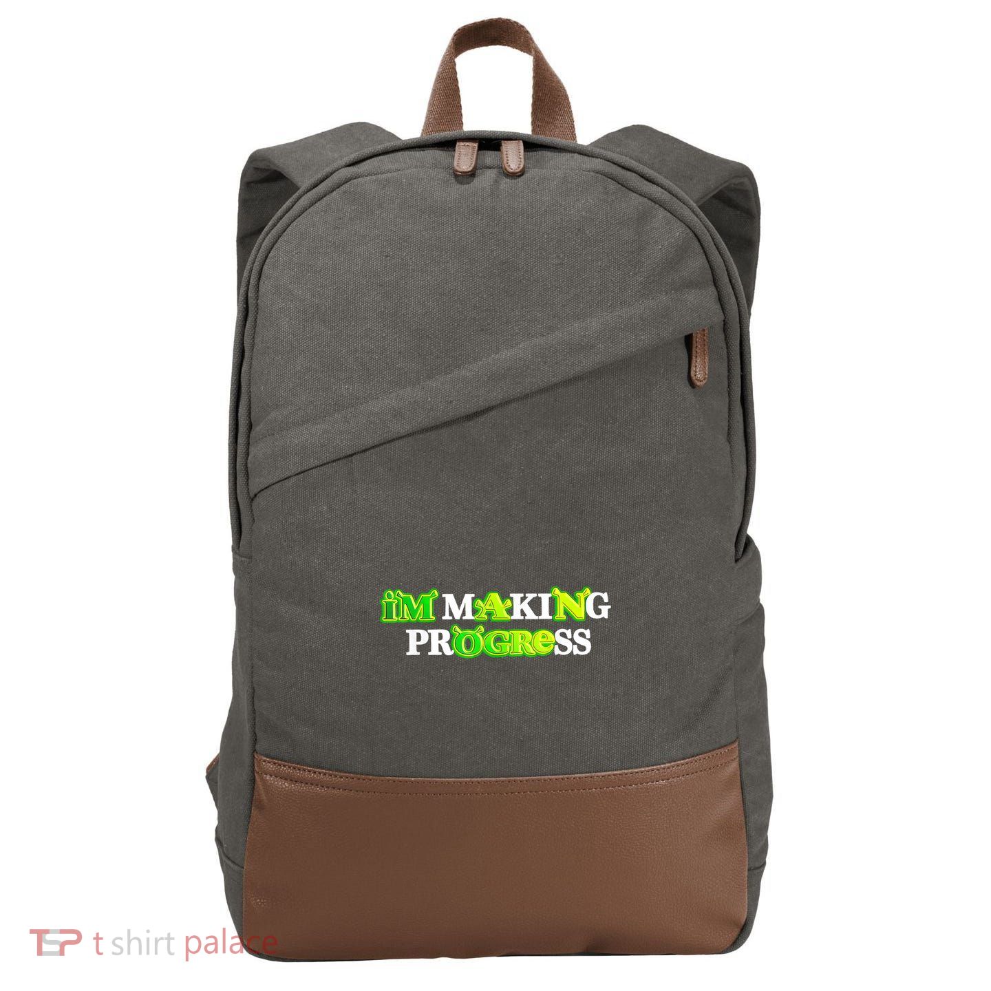 I’M Making Progress Funny Cotton Canvas Backpack