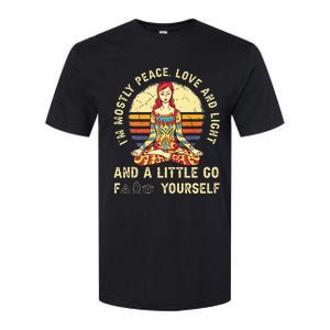 Im Mostly Peace Love And Light And A Little Yoga Softstyle CVC T-Shirt