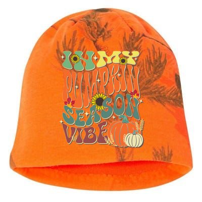 In My Pumpkin Season Vibe Halloween Thanksgiving Harvest Kati - Camo Knit Beanie