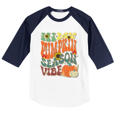 In My Pumpkin Season Vibe Halloween Thanksgiving Harvest Baseball Sleeve Shirt