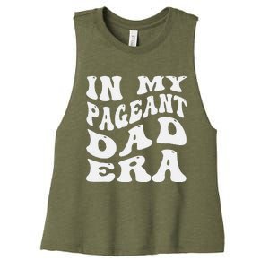 In My Pageant Dad Era Funny Proud Pageant Dad Groovy Women's Racerback Cropped Tank