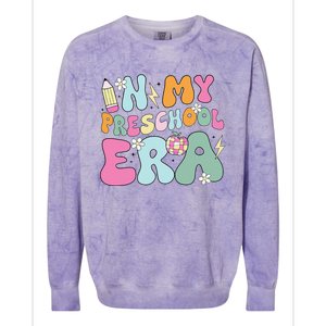 In My Preschool Era Cute Groovy Back To School Teachers Gift Colorblast Crewneck Sweatshirt