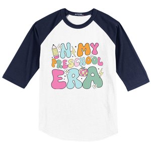 In My Preschool Era Cute Groovy Back To School Teachers Gift Baseball Sleeve Shirt