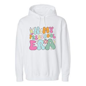 In My Preschool Era Cute Groovy Back To School Teachers Gift Garment-Dyed Fleece Hoodie