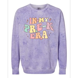 In My Prek Era Retro Back To School Groovy Teacher Student Colorblast Crewneck Sweatshirt