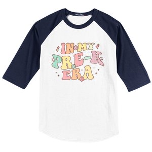 In My Prek Era Retro Back To School Groovy Teacher Student Baseball Sleeve Shirt