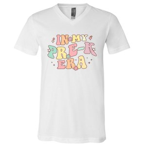 In My Prek Era Retro Back To School Groovy Teacher Student V-Neck T-Shirt