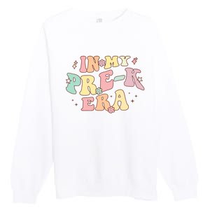 In My Prek Era Retro Back To School Groovy Teacher Student Premium Crewneck Sweatshirt