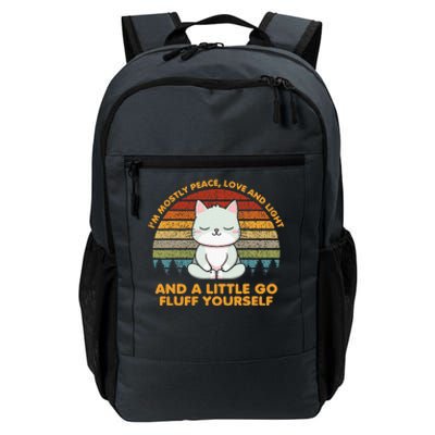 IM Mostly Peace Love And Light And A Little Go Cat Yoga Daily Commute Backpack