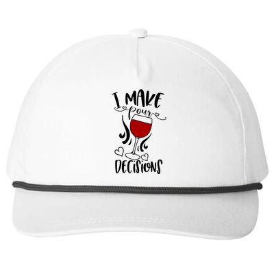 I Make Pour Decisions Beer Puns Funny Puns Funny Alcohol Snapback Five-Panel Rope Hat