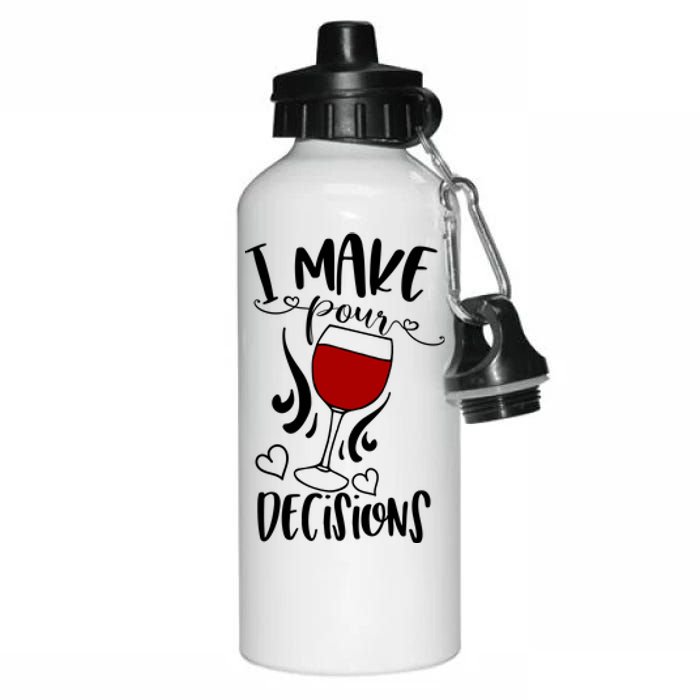 I Make Pour Decisions Beer Puns Funny Puns Funny Alcohol Aluminum Water Bottle