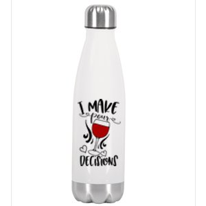 I Make Pour Decisions Beer Puns Funny Puns Funny Alcohol Stainless Steel Insulated Water Bottle