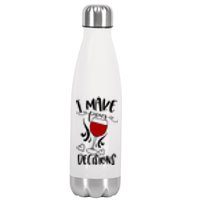 I Make Pour Decisions Beer Puns Funny Puns Funny Alcohol Stainless Steel Insulated Water Bottle