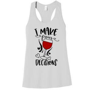 I Make Pour Decisions Beer Puns Funny Puns Funny Alcohol Women's Racerback Tank