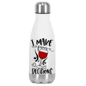 I Make Pour Decisions Beer Puns Funny Puns Funny Alcohol Stainless Steel Insulated Water Bottle