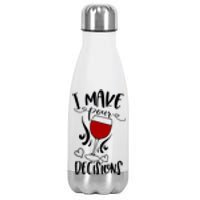 I Make Pour Decisions Beer Puns Funny Puns Funny Alcohol Stainless Steel Insulated Water Bottle