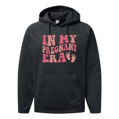 In My Pregnant Era Funny Pregnancy Announcet Pregnant Performance Fleece Hoodie